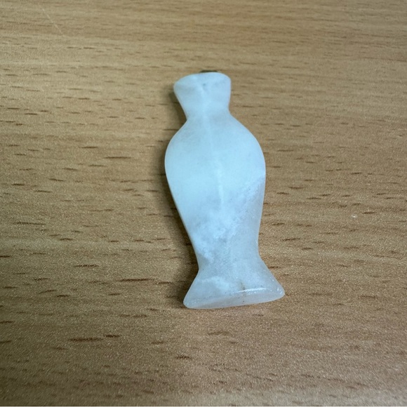 White Onyx Alabaster Carved Vase Pendant - Picture 5 of 8